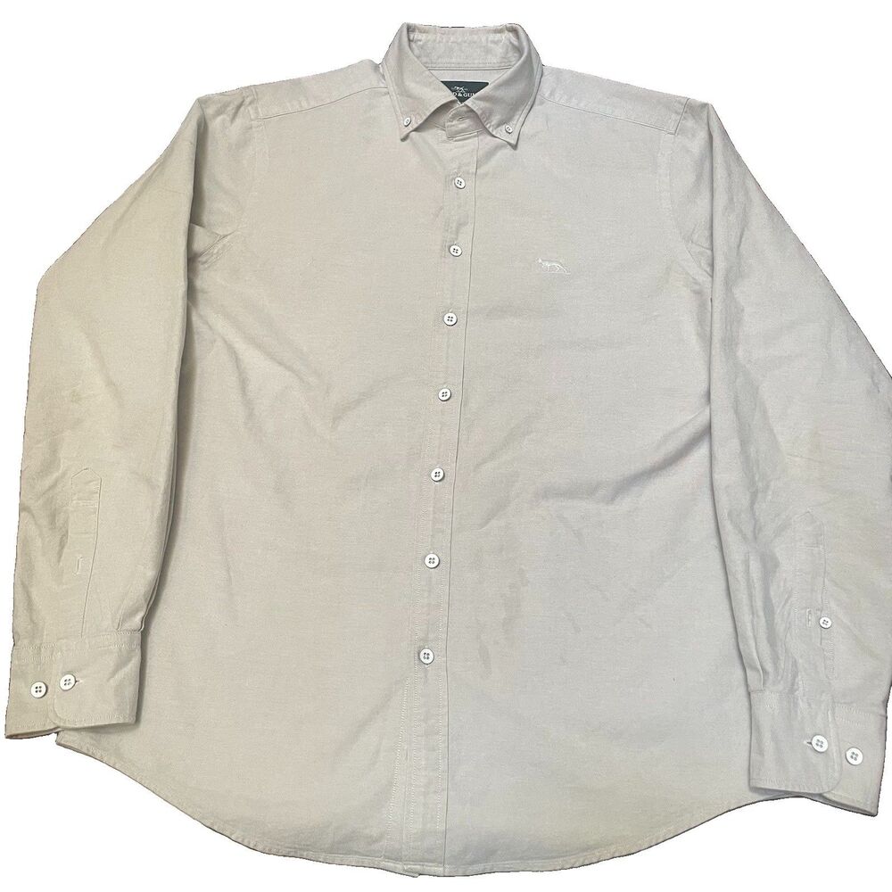 Rodd & Gunn Oxford Sports Fit Shirt M Stone Beige Cotton Minimalist Quiet Luxury